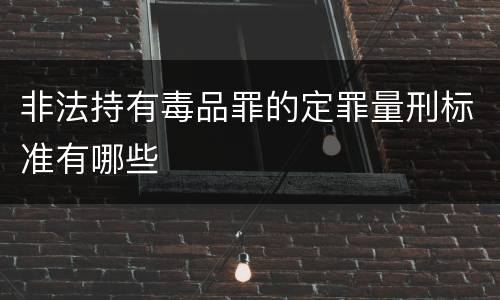 非法持有毒品罪的定罪量刑标准有哪些