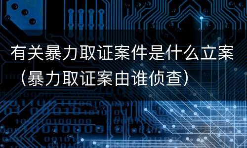 有关暴力取证案件是什么立案（暴力取证案由谁侦查）