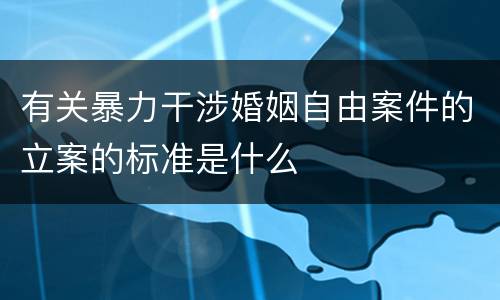 有关暴力干涉婚姻自由案件的立案的标准是什么