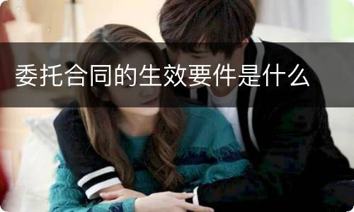 委托合同的生效要件是什么