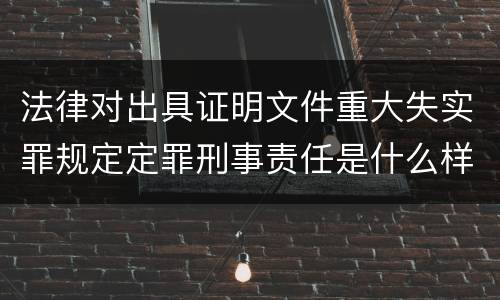 法律对出具证明文件重大失实罪规定定罪刑事责任是什么样