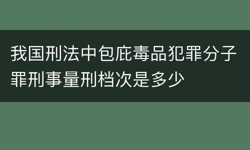 我国刑法中包庇毒品犯罪分子罪刑事量刑档次是多少