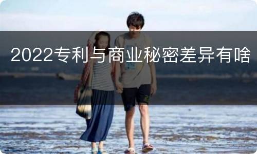 2022专利与商业秘密差异有啥