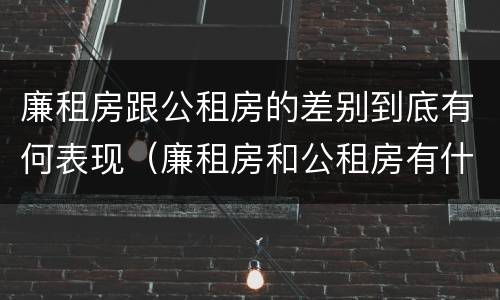 廉租房跟公租房的差别到底有何表现（廉租房和公租房有什么差别）