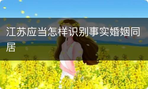 江苏应当怎样识别事实婚姻同居