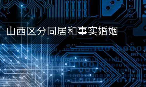 山西区分同居和事实婚姻