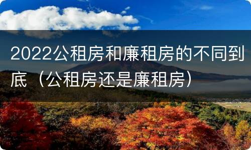 2022公租房和廉租房的不同到底（公租房还是廉租房）