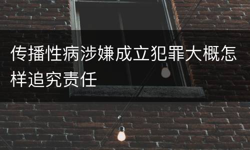 传播性病涉嫌成立犯罪大概怎样追究责任