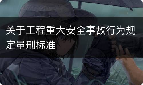 关于工程重大安全事故行为规定量刑标准