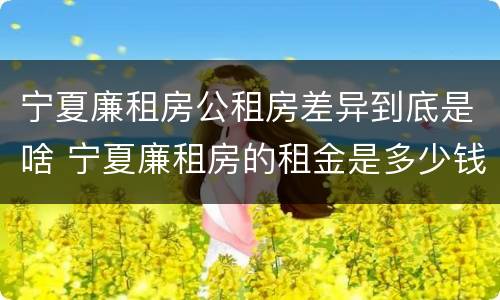 宁夏廉租房公租房差异到底是啥 宁夏廉租房的租金是多少钱