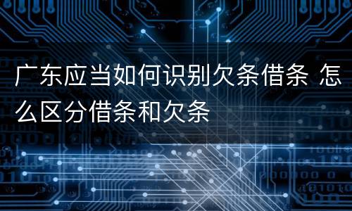 广东应当如何识别欠条借条 怎么区分借条和欠条