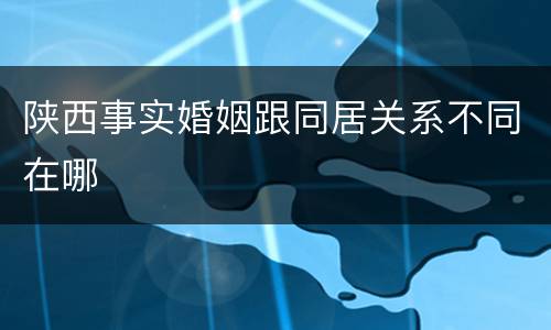 陕西事实婚姻跟同居关系不同在哪