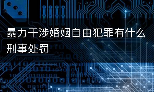 暴力干涉婚姻自由犯罪有什么刑事处罚