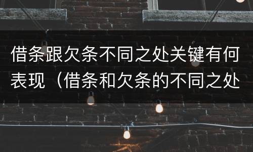 借条跟欠条不同之处关键有何表现（借条和欠条的不同之处）