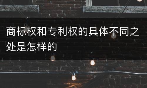 商标权和专利权的具体不同之处是怎样的