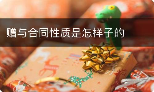 赠与合同性质是怎样子的