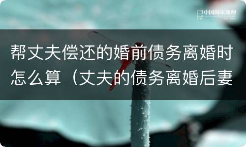 帮丈夫偿还的婚前债务离婚时怎么算（丈夫的债务离婚后妻子用偿还么）