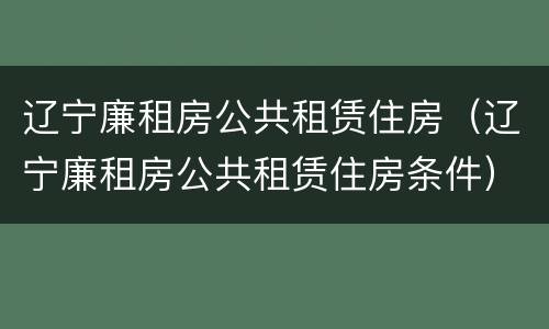 辽宁廉租房公共租赁住房（辽宁廉租房公共租赁住房条件）