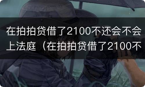 在拍拍贷借了2100不还会不会上法庭（在拍拍贷借了2100不还会不会上法庭起诉）