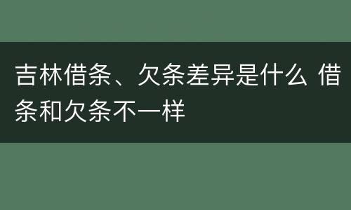 吉林借条、欠条差异是什么 借条和欠条不一样