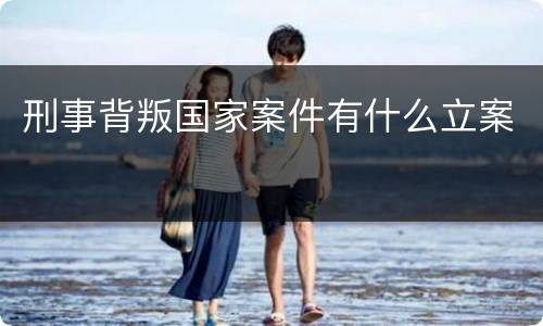 刑事背叛国家案件有什么立案