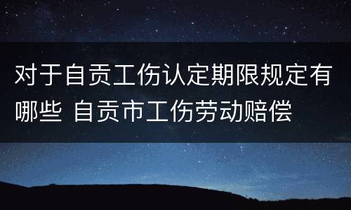 对于自贡工伤认定期限规定有哪些 自贡市工伤劳动赔偿