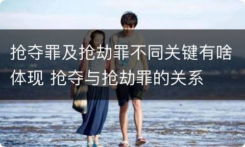 抢夺罪及抢劫罪不同关键有啥体现 抢夺与抢劫罪的关系