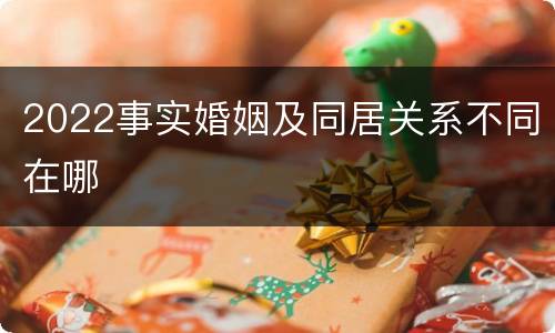 2022事实婚姻及同居关系不同在哪