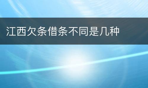 江西欠条借条不同是几种
