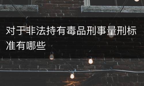 对于非法持有毒品刑事量刑标准有哪些