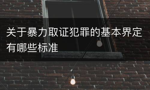 关于暴力取证犯罪的基本界定有哪些标准