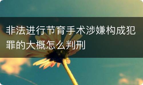 非法进行节育手术涉嫌构成犯罪的大概怎么判刑