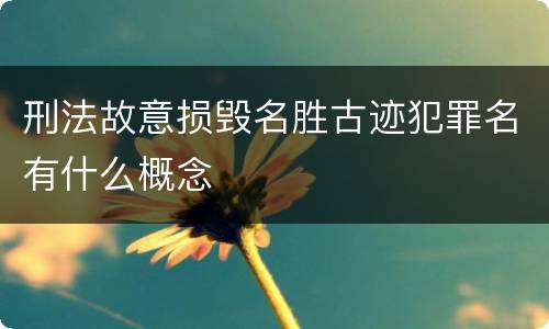 刑法故意损毁名胜古迹犯罪名有什么概念