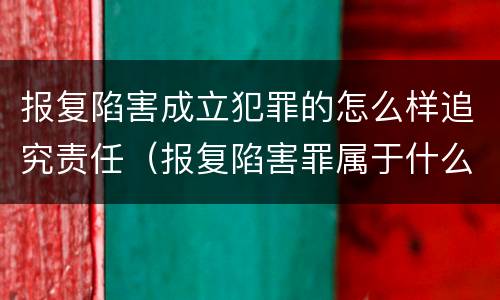 报复陷害成立犯罪的怎么样追究责任（报复陷害罪属于什么罪）