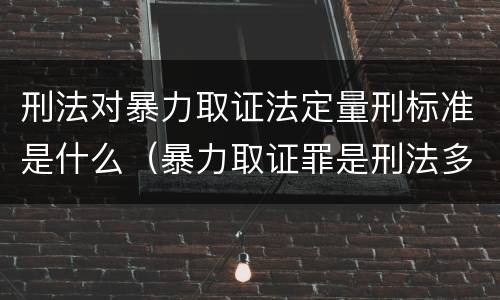 刑法对暴力取证法定量刑标准是什么（暴力取证罪是刑法多少条）