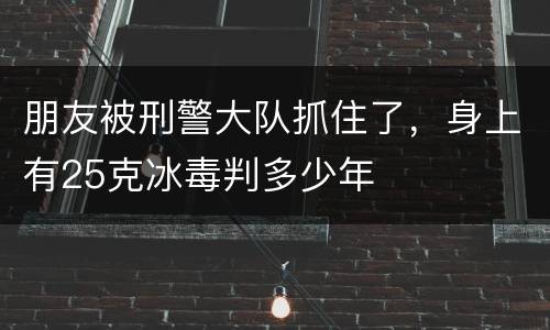朋友被刑警大队抓住了，身上有25克冰毒判多少年