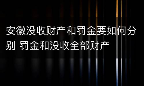 安徽没收财产和罚金要如何分别 罚金和没收全部财产