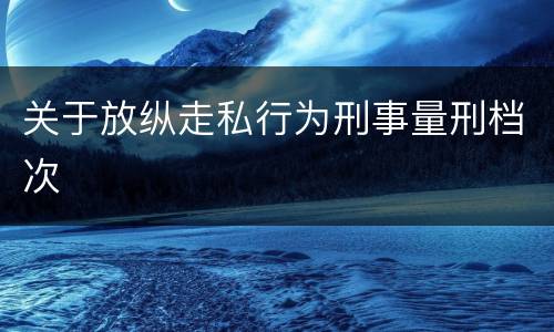 关于放纵走私行为刑事量刑档次