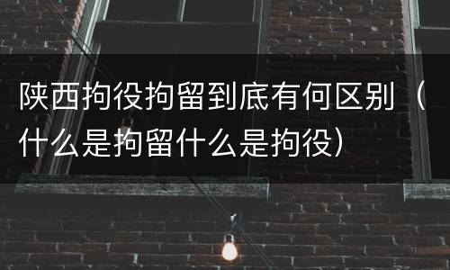 陕西拘役拘留到底有何区别（什么是拘留什么是拘役）