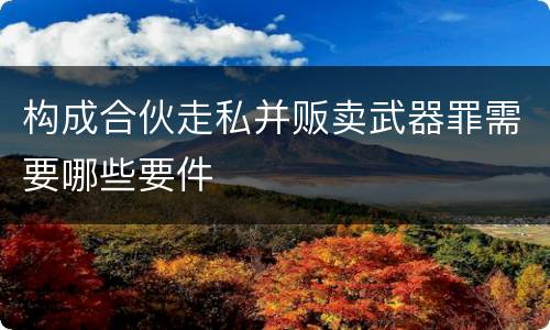 构成合伙走私并贩卖武器罪需要哪些要件