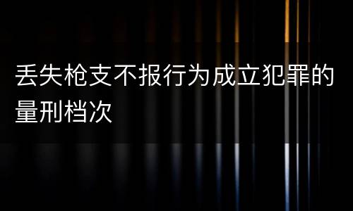 丢失枪支不报行为成立犯罪的量刑档次