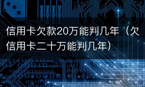 信用卡欠款20万能判几年（欠信用卡二十万能判几年）