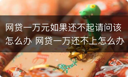 网贷一万元如果还不起请问该怎么办 网贷一万还不上怎么办