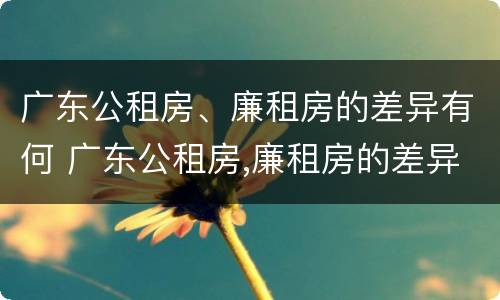 广东公租房、廉租房的差异有何 广东公租房,廉租房的差异有何区别