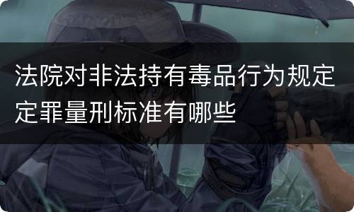 法院对非法持有毒品行为规定定罪量刑标准有哪些