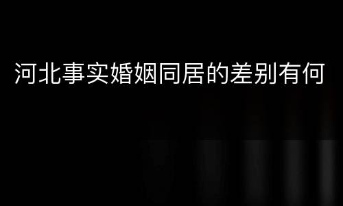 河北事实婚姻同居的差别有何