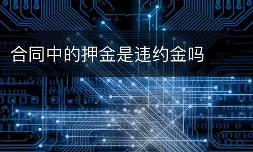 合同中的押金是违约金吗