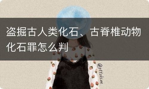 盗掘古人类化石、古脊椎动物化石罪怎么判