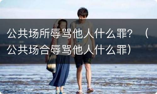 公共场所辱骂他人什么罪？（公共场合辱骂他人什么罪）