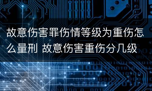 故意伤害罪伤情等级为重伤怎么量刑 故意伤害重伤分几级